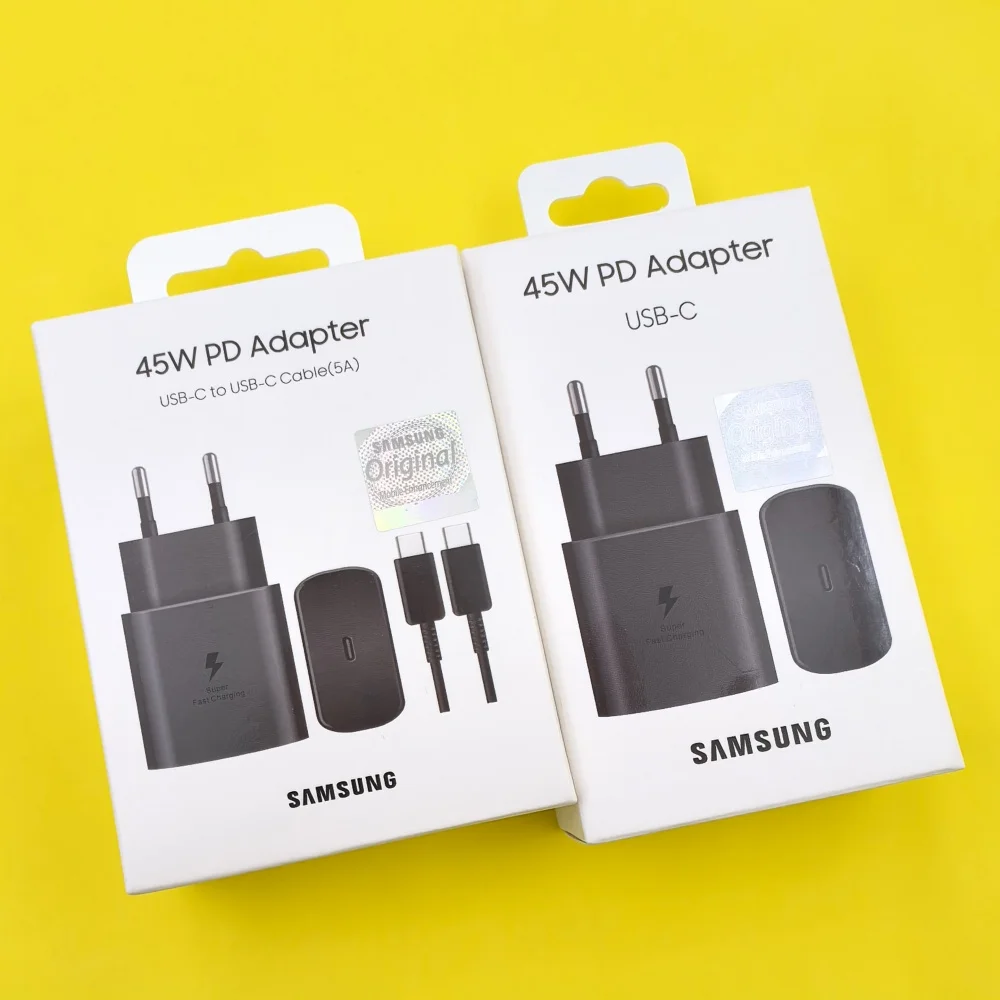 

Зарядное устройство Samsung 45 Вт PD Super Fast Charge Адаптер стандарта ЕС/США для Galaxy Z Fold Flip 7 6 5 4 S25 S24 FE Note20 Ultra M55s F55