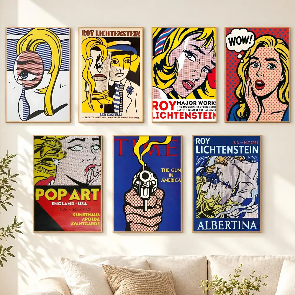 artist Roy Lichtenstein Poster Poster HD Printing Cozy Nordic Style for Home Decor for Living Room Bedroom Cafe Gift