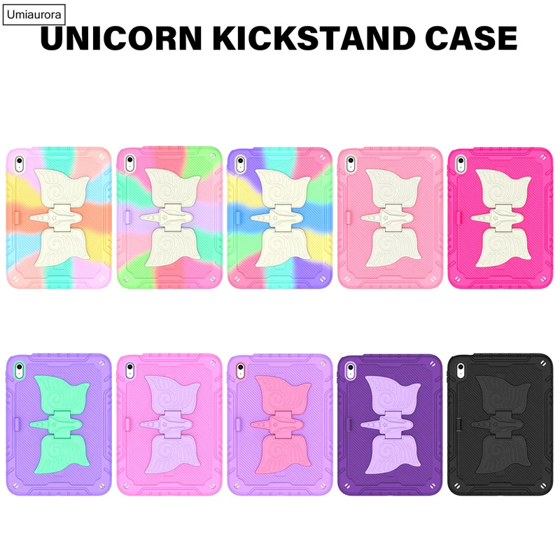 For IPad 11th 11 inch A16 7th 8th 9th 10.2 10th Gen 10.9 Air 2 3 10.5 Pro 9.7 Kids Shockproof Silicon PC Tablet Case Stand Funda