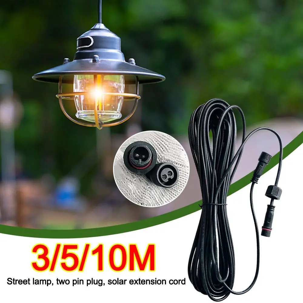 2 Pin Plug Solar Cable Extension 3M/5M/10M Waterproof Power Connection Wire Street Light Extension Cord