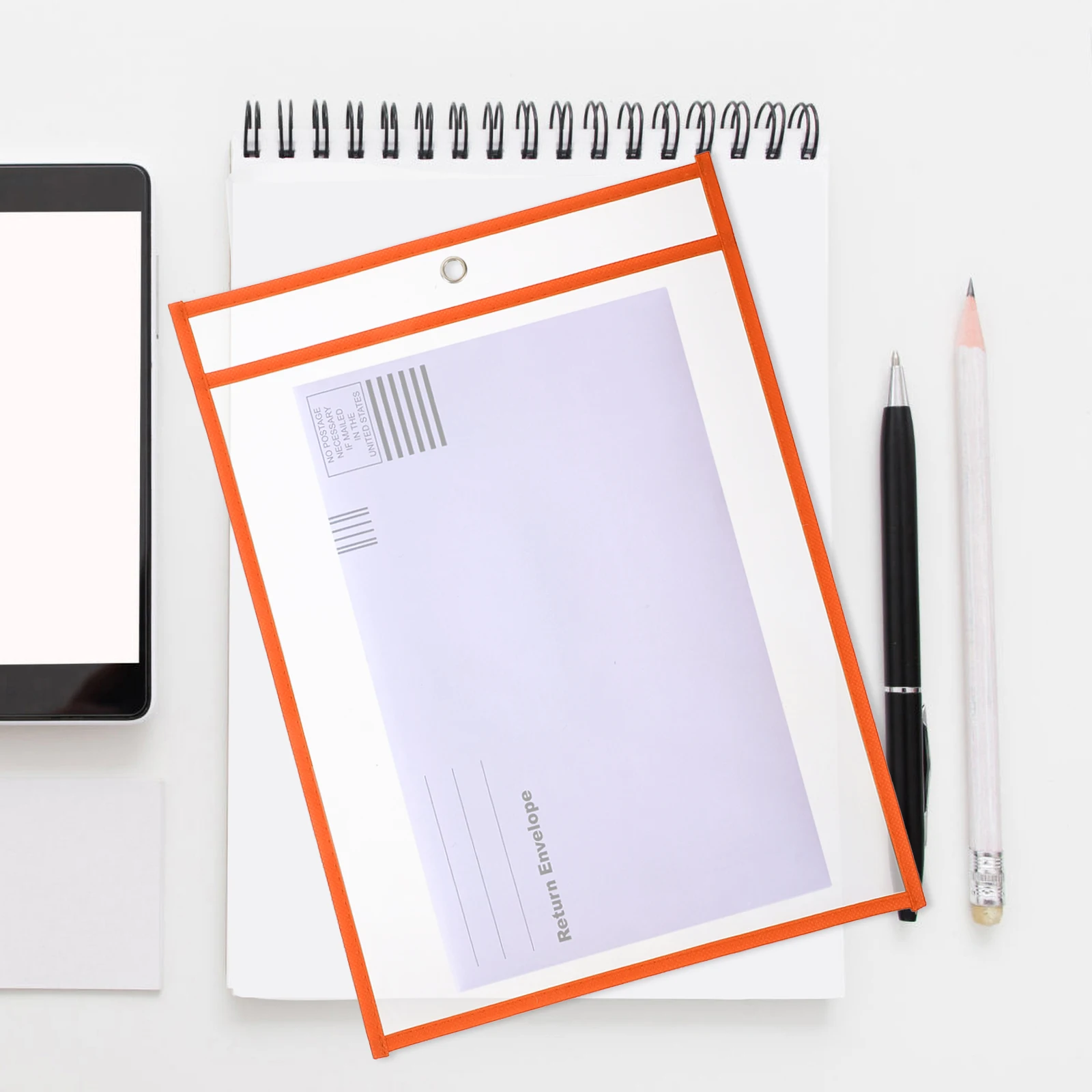 

6pcs Clear File Sleeves Document Holder Organizer Protectors For Office Study Business Use Sheet Paper Storage Travel File