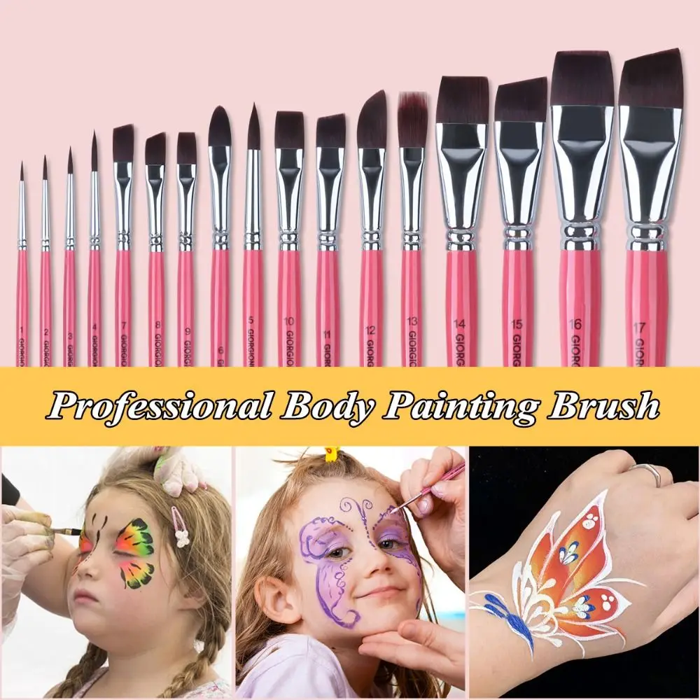 Body Pinting Face Body Art Paint Professional Wooden Handle Drawing Art Pen Nylon Brush with Storage Box Watercolor Brushes Kits