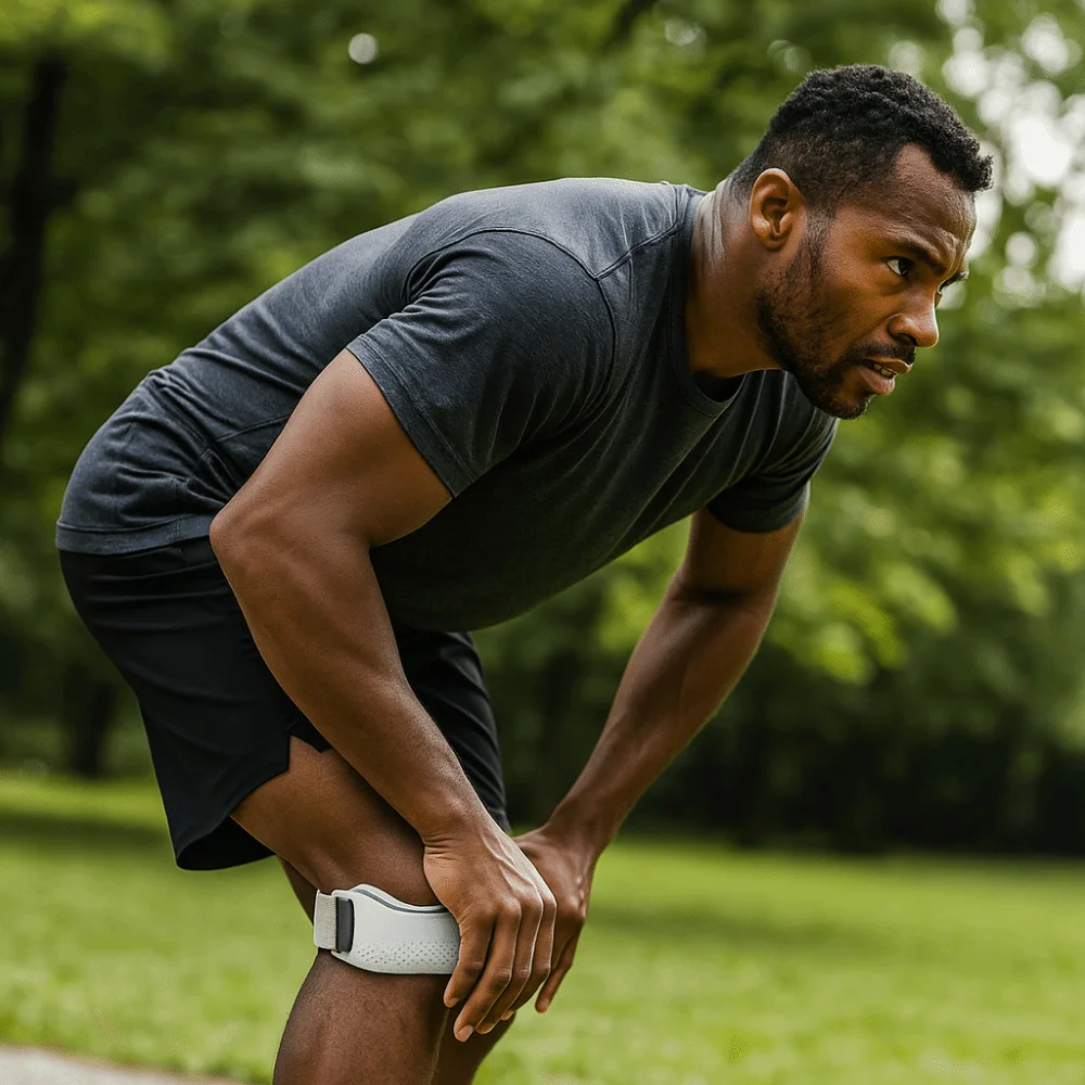 

1Pair Highly Elastic Patella Tendon Knee Straps Flexible Silicone Knee Support Fixed Protection Support Band Sports Support Band