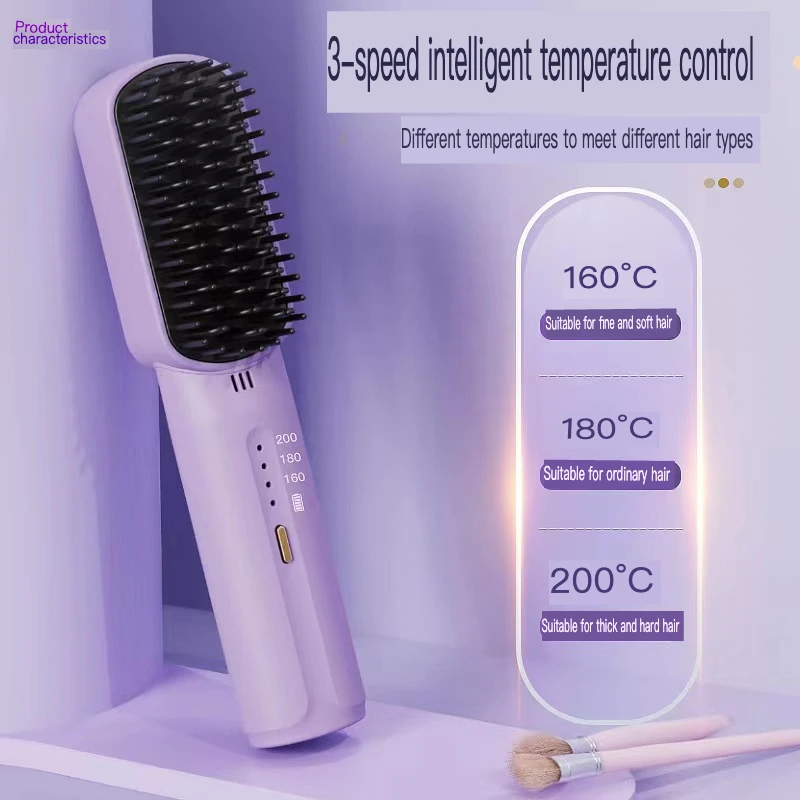 New Goddess Wireless Straight Hair Moisturizing Negative Ion Portable  Mini Comb