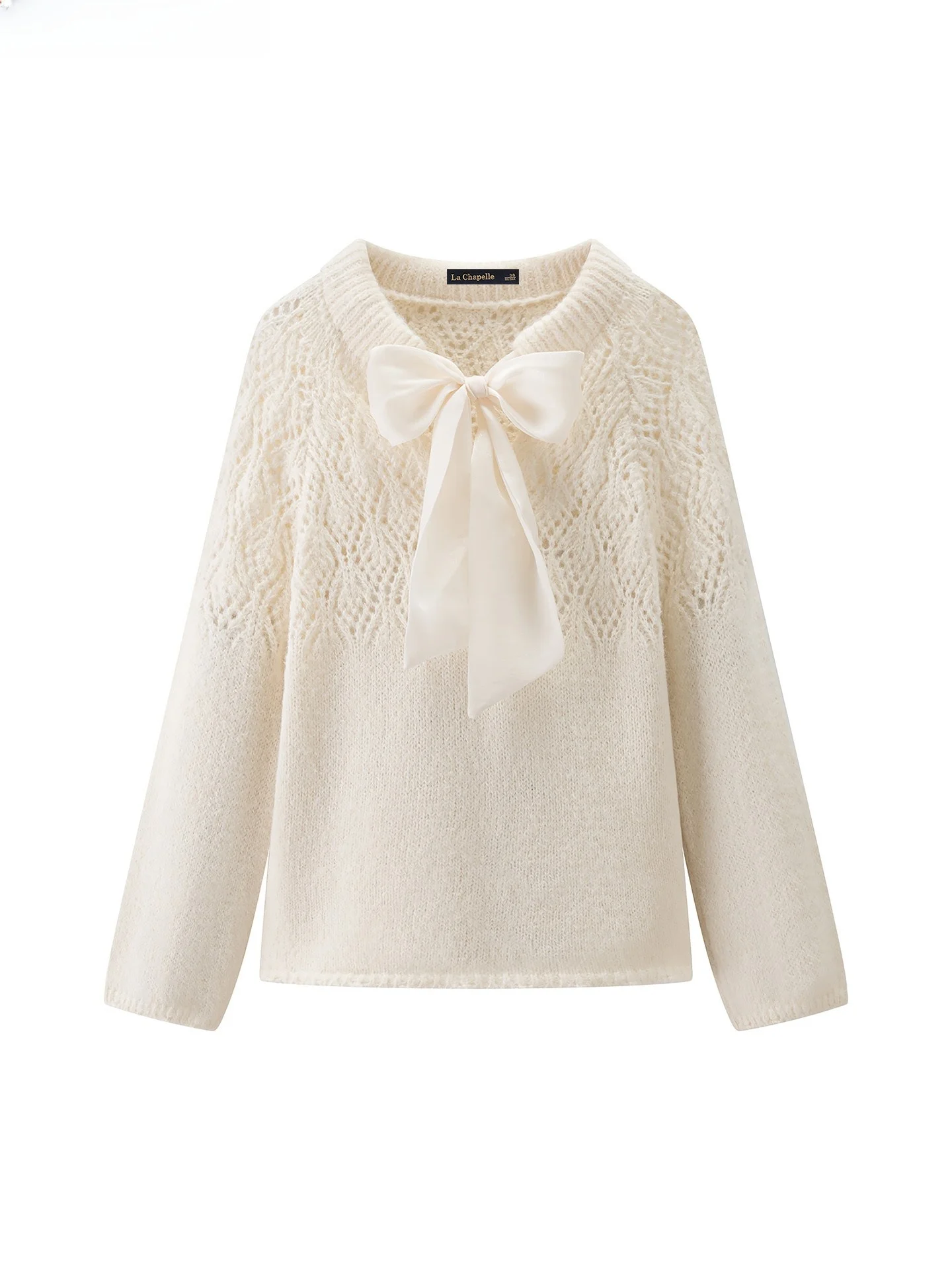 

La Chapelle, осенний новый вязаный свитер с узлом Long Sve, выдолбленный ленивый Sle, повседневный, простой, из полиэфирного волокна