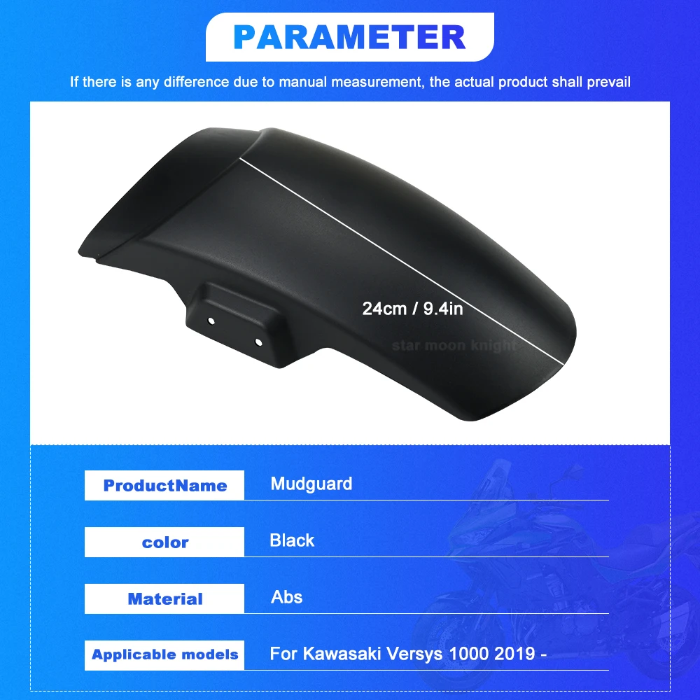 Front Fender Extender Mudguard Protection Splash Guard For Kawasaki Versys 1000 Versys1000 2019 2020 2021 2022 2023 2024-