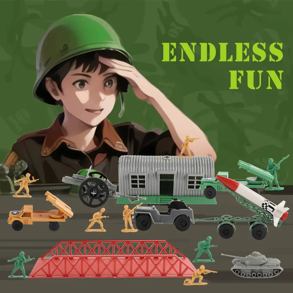 Viikondo Leger Mannen Speelgoed Soldaat Actie Figuur Militaire Speelset Wwii Us Duits Wargame Slagveld Tank Jet Accessoires Boy Gift V