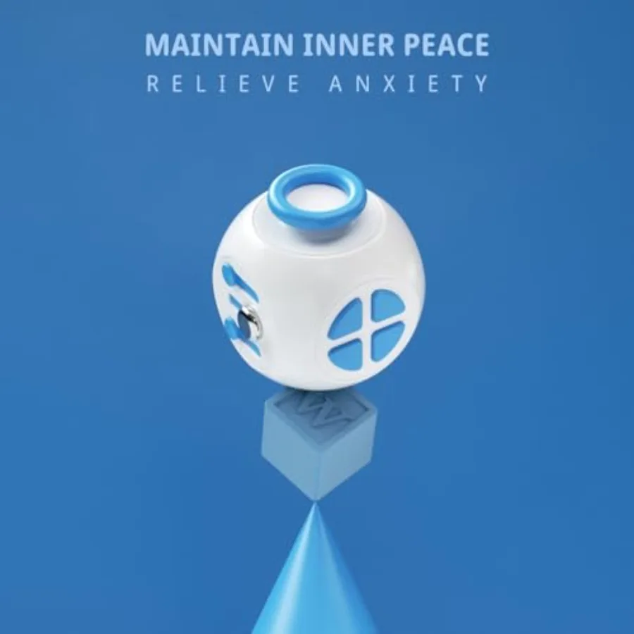 Fidget Toys Fidget Blocks Fidget Pads Stress Fidget Block Twisty Fidget Toy Cube Anxiety Toy Infinite Cube for Adult Blue