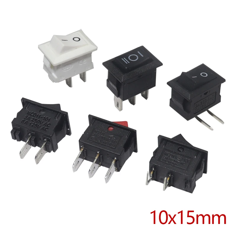 【20-10PCS】10x15mm KCD11 Rocker Switch ON-OFF / ON-OFF-ON 2Pins/3Pins Mini Push Button Switch