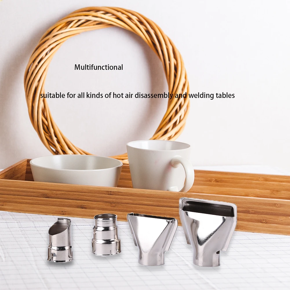 7 Stuks Heteluchtpistool Lucht Nozzles Kit Rvs Heteluchtpistool Nozzles Universele Heteluchtpistool Mond Tips Voor Diy krimpfolie Hot Heat Gun