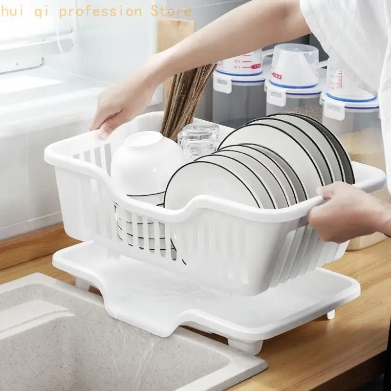 Upgrades Thickened Plastic Bowls Drying Rack for Campers with Removable Water Collector & Not Slip Feet for Plates Bowls H8WE