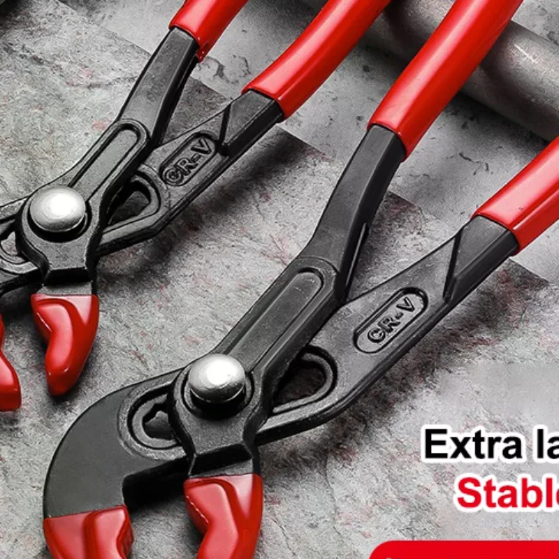1Pcs Large Opening Water Pump Pliers 7/10/12inch Quick Adjustable Multifunctional Pump Pliers Quick-Release Plumbing Pipe Wrench