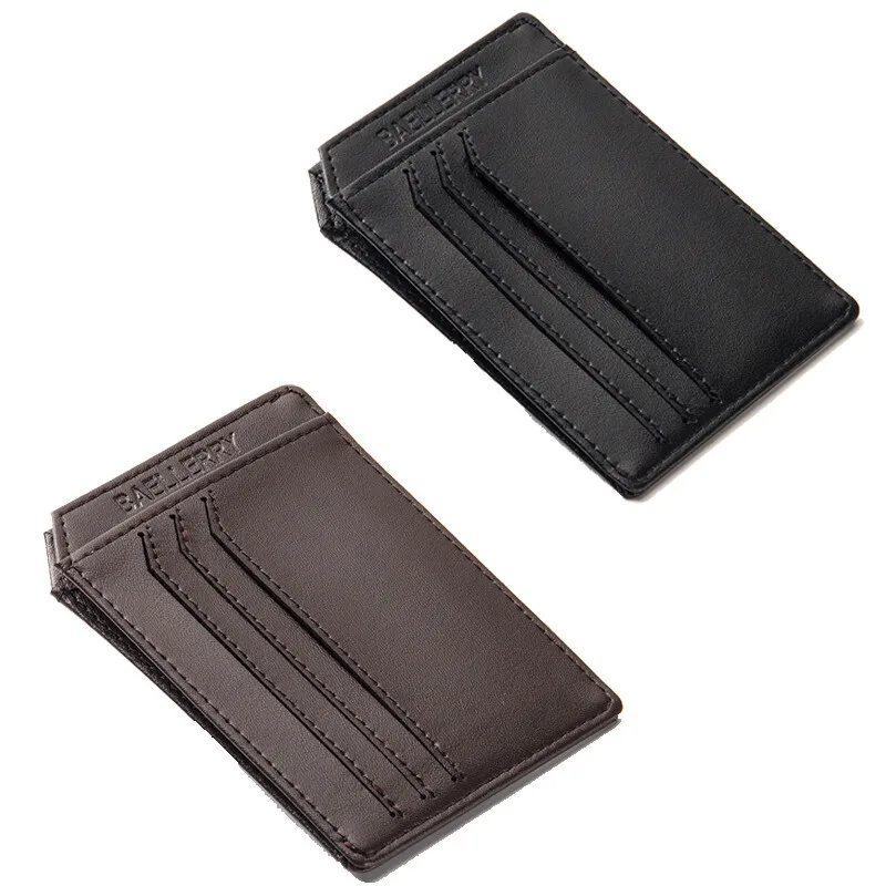 

Man's Purses Ultra Thin Mini Business Bank Credit Card Holder Wallet Simple Black Coffee Small Coin Cards Cover Pouch Case Bag