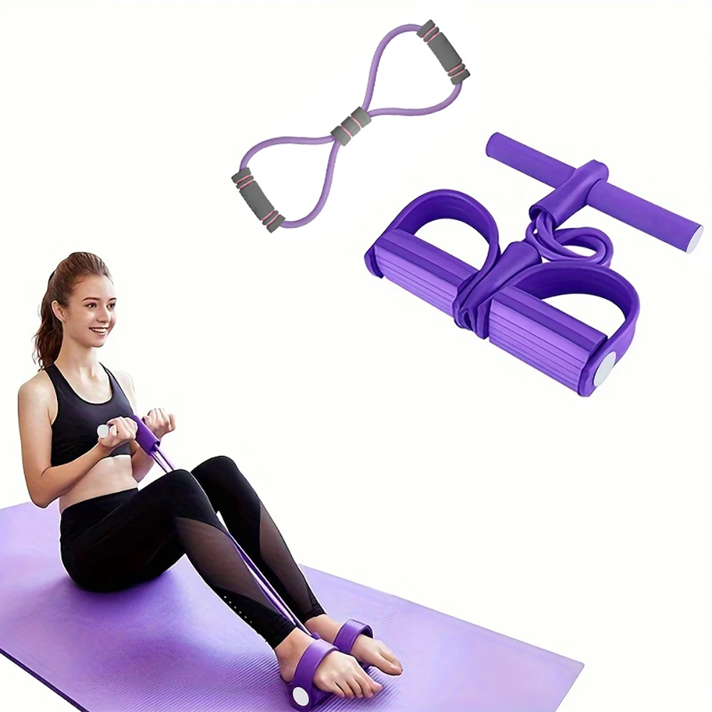 

Elastic resistance band for yoga pedal traction, 8-shaped handle, fitness resistance band, suitable for abdominal/waist/arm/Leg