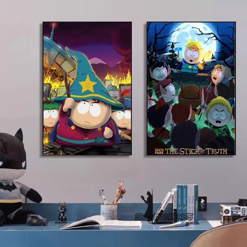 كارتون S-جنوب لطيف P-Park ملصق ومطبوعات ، شخصيات أنيمي ، فن جداري ، لوحة قماشية ، صور ، غرفة نوم أطفال ، ديكور منزلي #4