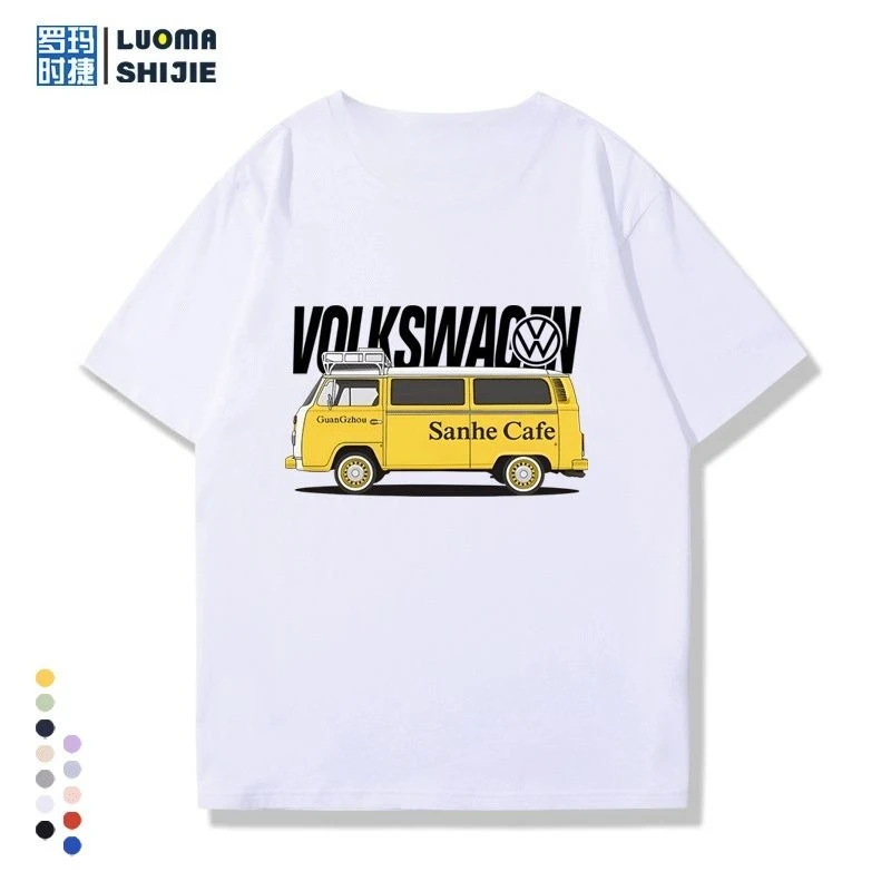 

Volkswagen T1 Van Clothes Car Fans Retro Feelings T-shirt Short-sleeved Men's and Women's Car Cultural Shirts