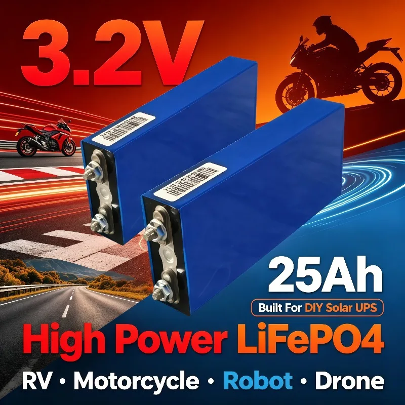 DIY Energy Storage 3.2V 25Ah Lithium Iron Phosphate Battery Cell Deep Cycle For Solar Outdoor EV Boats 12‑48V