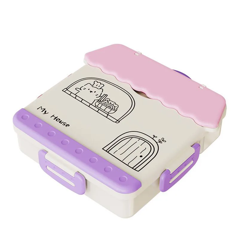

Cute Kids Lunch Box Microwaveable Lunch Boxes Kids Leakproof Sealed Children's Food Box Containers With Cutlery Child's Lunchbox
