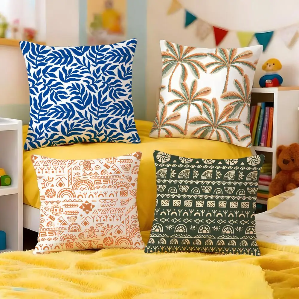 Floral Texture Cushion Cover Premium Soft Pillowcase Skin-Friendly Breathable Multi-Purpose for Home Office Travel