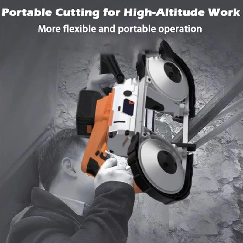 Portable BandSaw Metal Cutting Saw Spark Free Band Saw Rechargeable Cordless Variable Speed ​​Handheld Cutter for Metal Wood