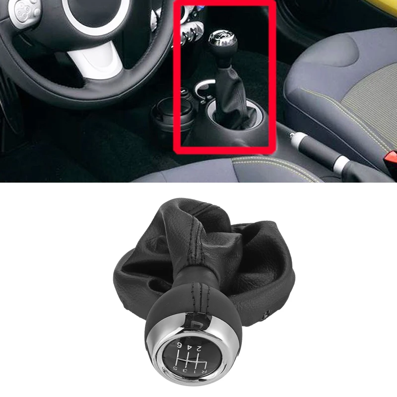 Car 6-Speed Manual Gear Shift Lever Gear Shift Knob Dust Cover for Mini Cooper R55 R56 R57 R58 R59 R60 R61