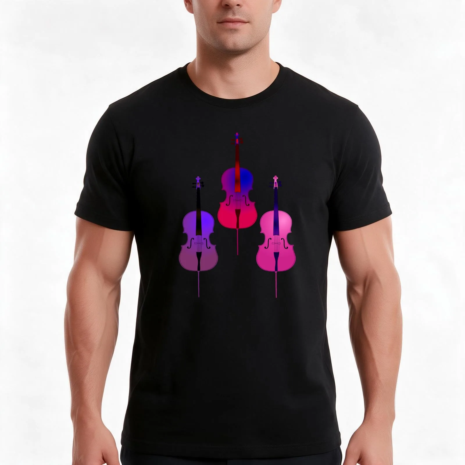 Mellow Cello Trio T-Shirt Summer Casual Cotton Tee Oversized Streetwear Tops Vintage Graphic Print Loose Fit Short Sleeve