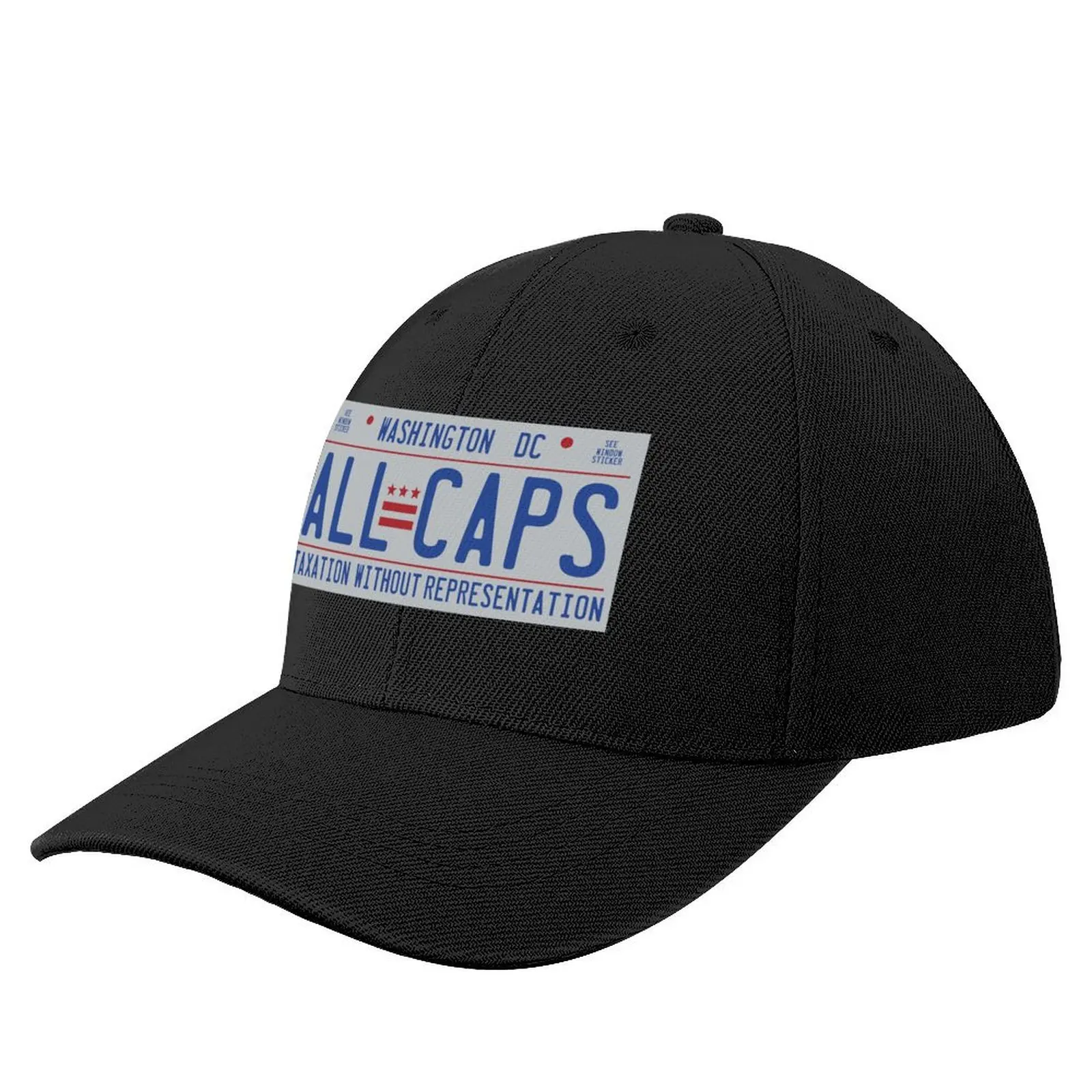 Washington Capitals - DC License Plate - ALL CAPS Baseball Cap Hat Luxury Brand derby hat Hats Woman Men's