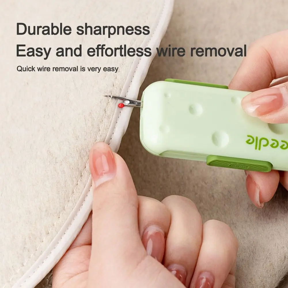 Multifunctional 3in1 Plug-in Needle Threader Stretchable Needlework Remover Needle Threading Tool Double Head Stitch Unpicker