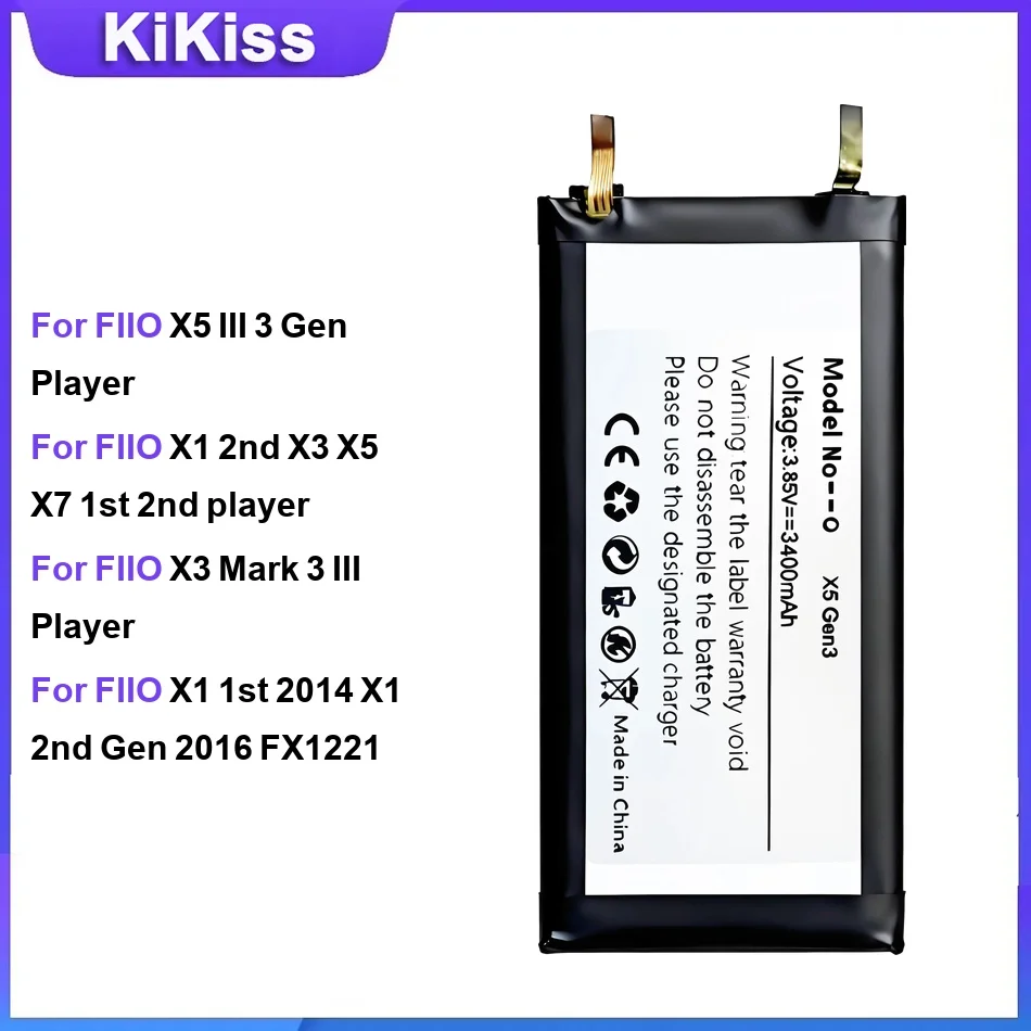 Battery For FIIO X5 III 3 Gen X1 2nd X3 X5 X7 1st 2nd X3 Mark 3 III Player X1 1st 2014 X1 2nd Gen 2016 FX1221 Premium safe cells