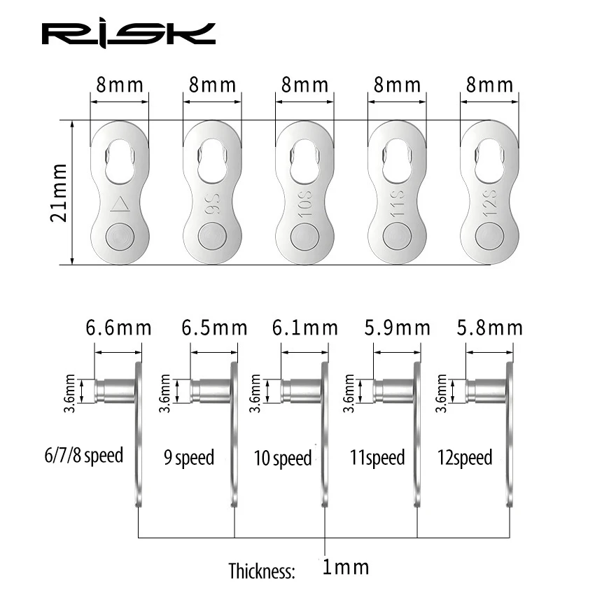 5 Pairs Risk Universal MTB Road Bike Connecting Chain Quick Link Connector Bicycle Missing Master Link  6/7/8/9/10/11/12 Speed