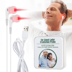 650nm Ear Canal Laser Physiotherapy Line With 4pcs Earplugs Balance High Blood Pressure Reduce Fat Inflammation Ear Care Tools