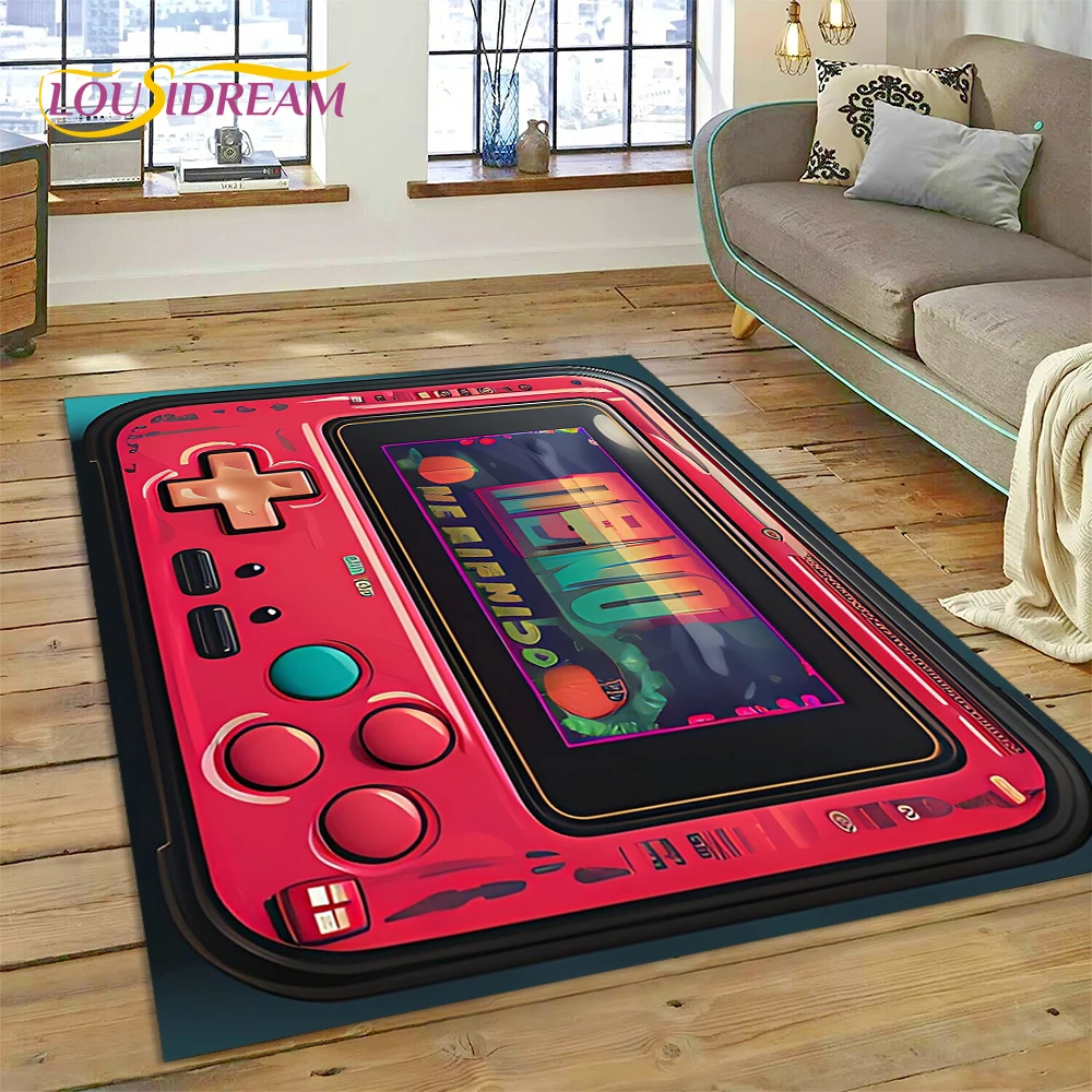 Retro GamePad Games Console Game Boy Cartoon Carpet Rug for Bedroom Living Room Home Sofa Decoration,kids Large Decor Floor Mat