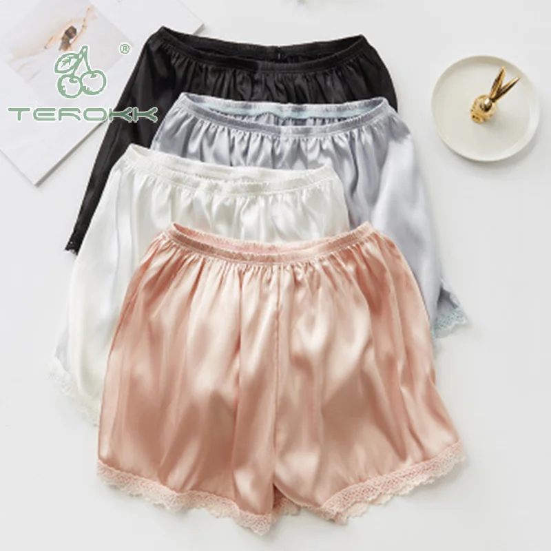 Women Girls Lolita Bloomers Ruffles Lace Trim Maid Loose Pumpkin Pants Solid Color Vintage Safety Shorts Under Skirt Panties