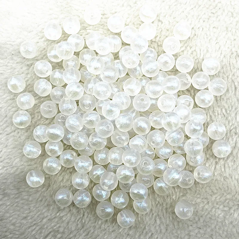 8mm 10mm 12mm  Transparency Golden Powder Series Round Acrylic Loose Spacer Beads for Jewelry Makeing Diy Bracelets Accessories