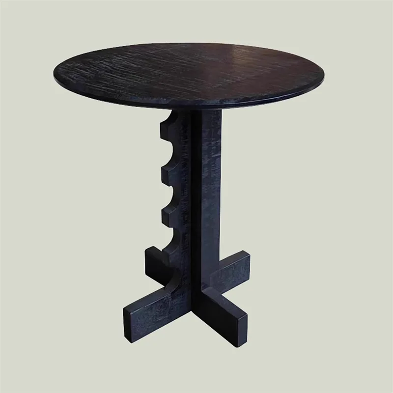 Medieval silent wind coffee table small apartment coffee table designer personalized side table solid wood characteristic restau