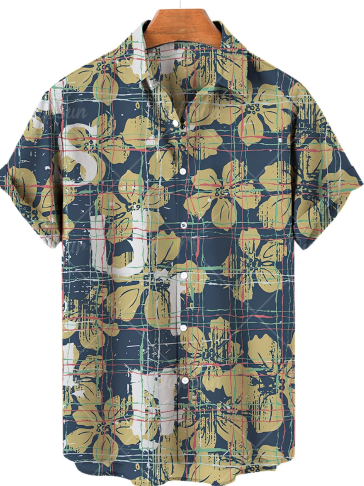 

Men's ort Sve Printed Lapel irt Casual Faionable Summer Slim Fit irt Turn-down Collar Classic Print Casual irt
