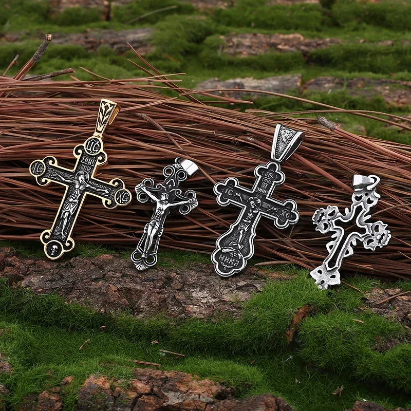 2024 جديد 316L الفولاذ المقاوم للصدأ يسوع الصليب قلادة قلادة للرجل السائق محظوظ مجوهرات Freeshipping