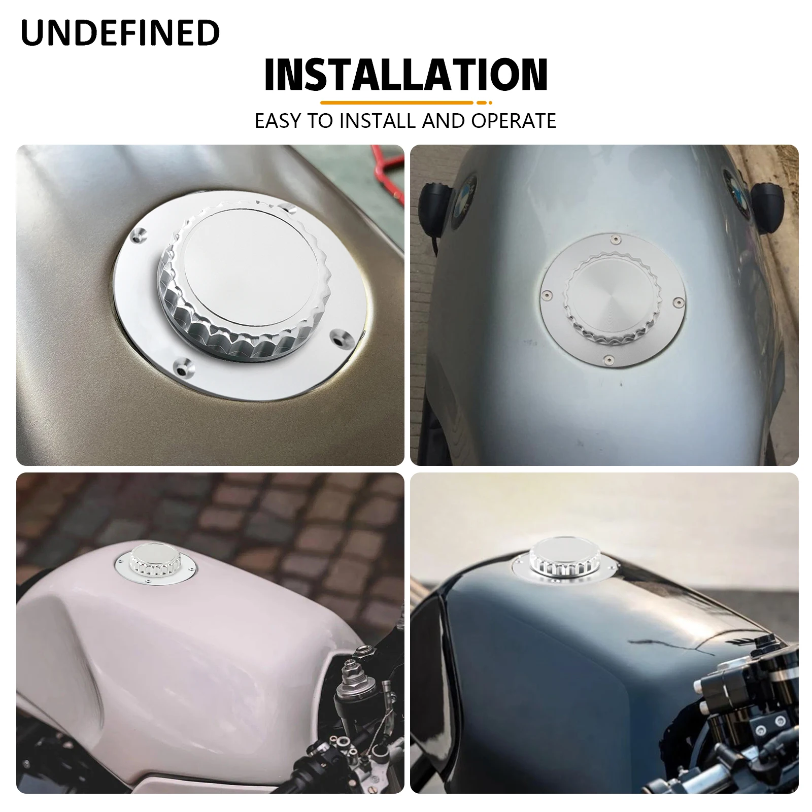 Aluminum Vintage Silver Motorcycle Oil Box Cap Fuel Cap Tank Gas Cover Cafe Racer Fit For BMW K1 K75RT K100 K100LT K1100RS view 4