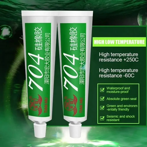Imagen 2 del producto Pegamento de sellado aislado de goma de silicona resistente a altas temperaturas, fijo, impermeable, conductor térmico, 45g, 704