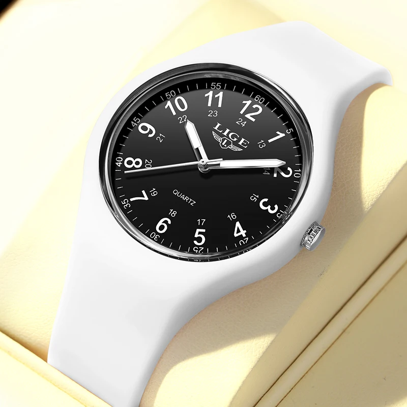 

LIGE Fashion Women's Watch Casual Color Silicone Strap Quartz Watches Sports Wristwatch For Men Women Students+Box