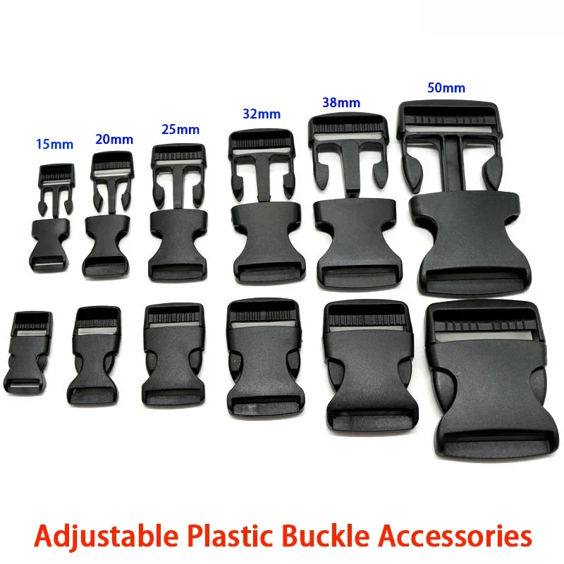 5/10Pcs 15/20/25/32/38/50mm Adjustable Belt Buckle Plastic Buckle Backpack Adjustment Buckle Backpack Accessories