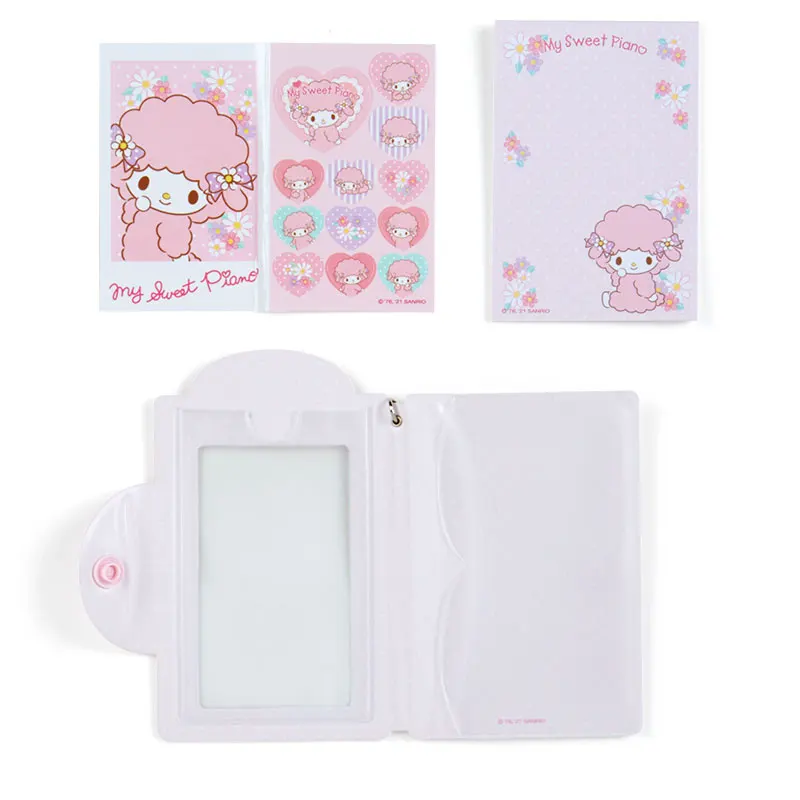 Sanrio Cartoon Card Holder Cinnamoroll Mymelody Tuxedosamid Photo Folder Keychain Note Bag Pendant Anime Action Figures Toys