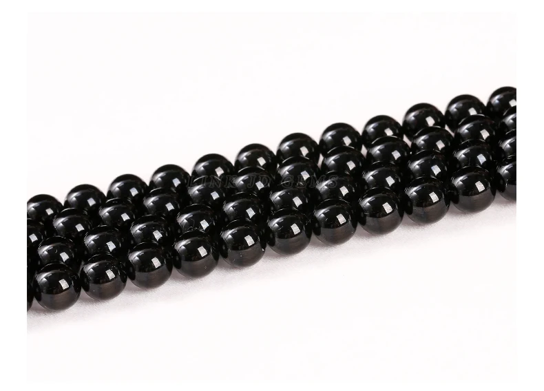 Natürliche Stein Perle Schwarz Turmalin Runde Lose Spacer Edelstein 4 6 8 10 12mm Für Schmuck Machen Diy Armband halskette Zubehör – Detail 10