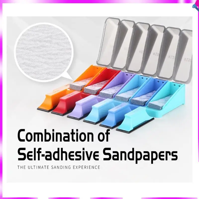 N96R Combination Of Self-Adhesive Sandpapers Included Grinding Block For Modeler Hobby Building Tools Model Making DIY