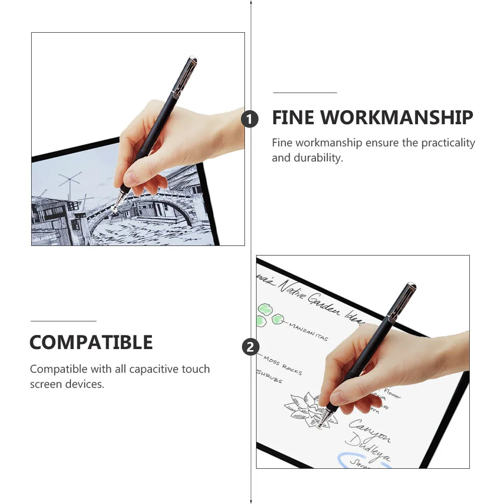 

1 Set Stylus High Precision Capacitive Touch Screen Pen For Tablet Mobile Laptop Replaceable Tips Pocket Clip Universal