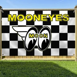 Mooneyes Wall Flag Outdoor Flags Banners Four Hole Single Sided Flag Decor Room Aesthetic Decorations Funny Decoration Garden