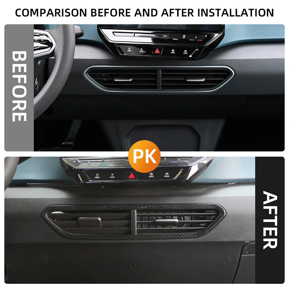 Car Center Console Air Conditioning Vent Trim for Volkswagen VW ID3 ID.3 2020 - 2024 2025 LHD AC Vent Cover Sticker Accessories