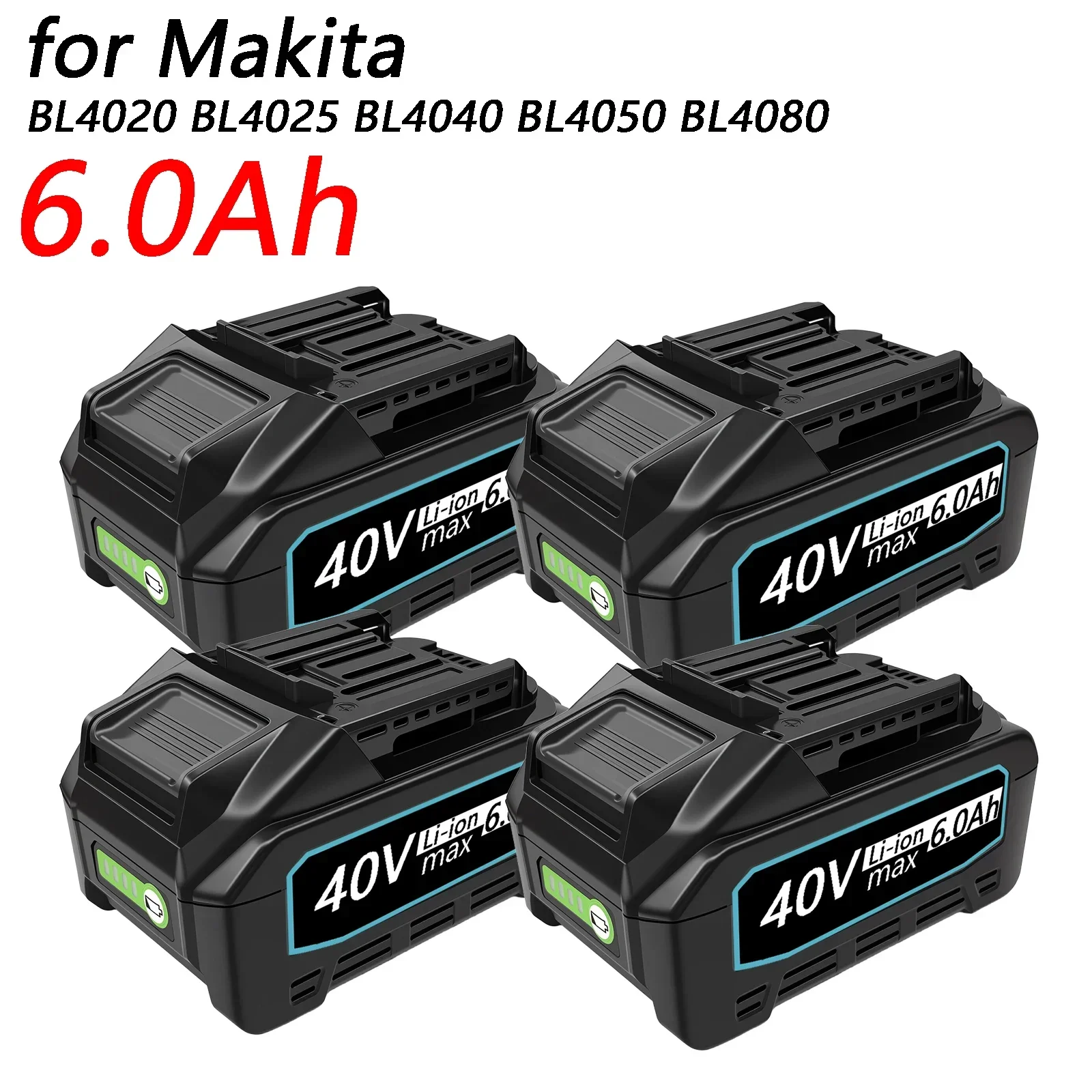 For Makita 40V Battery 6.0Ah Li-ion Battery For XGT 40V BL4025 BL4040 BL4020 BL4050 BL4060 BL4050B Electric Drill Screwdriver