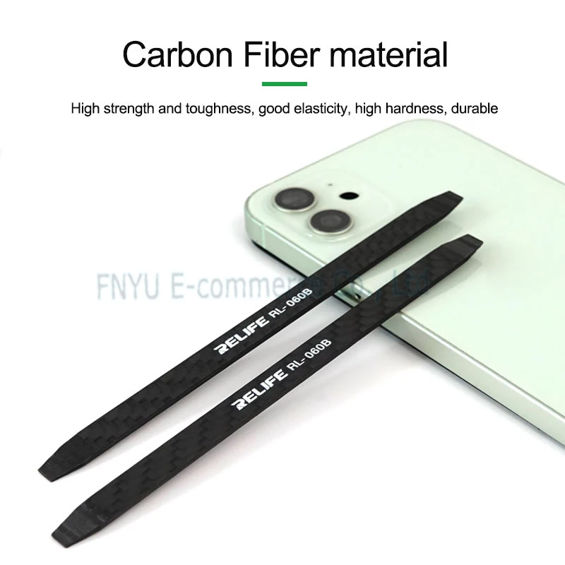 RELIFE-RL-060B Desmontagem Crowbar, Fibra De Carbono, Não-magnético, Anti-estático, Desmontagem Ferramenta para o Telefone Móvel, Laptop, Camera Repair