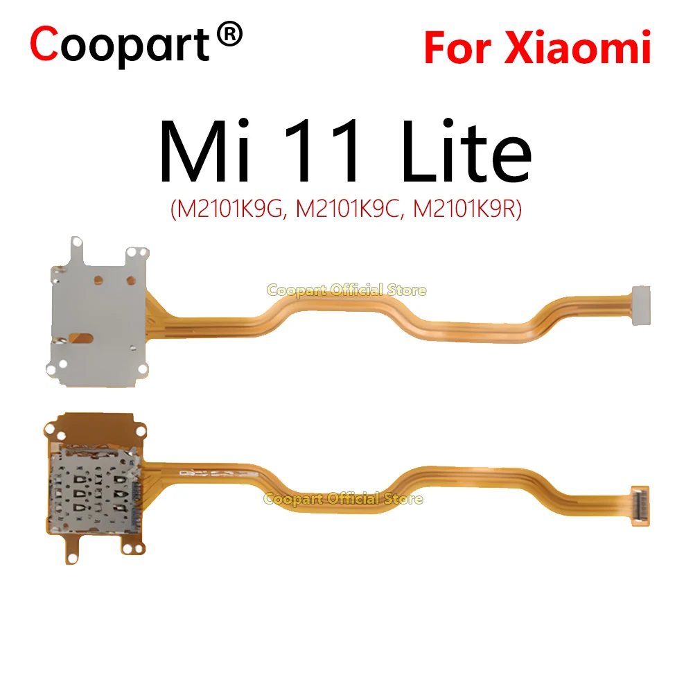 Coopart New SIM Card Slot Holder Tray Slot Reader Socket Flex Cable For Xiaomi Mi 11 Lite 5G